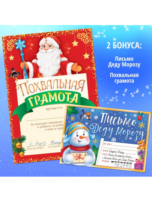 Подарок на Новый год для детей «Большой новогодний подарочный набор», 12 книг, грамота, письмо Деду Морозу