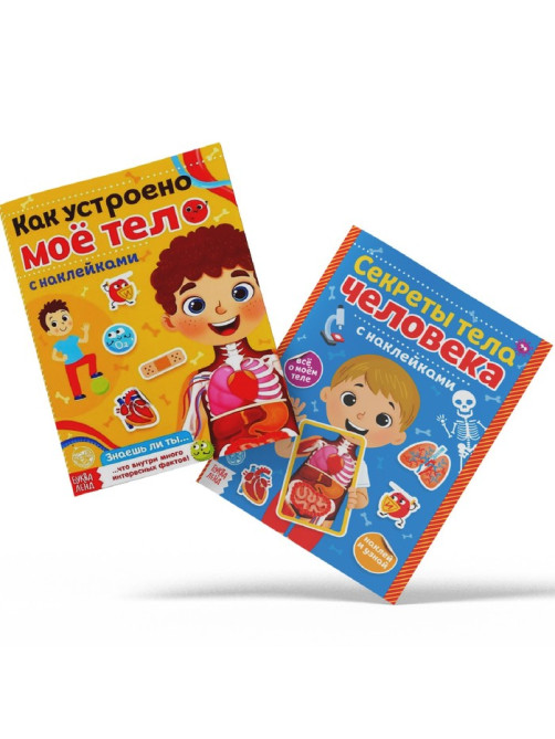 Наклейки «Тело человека», набор 2 шт. по 16 стр.