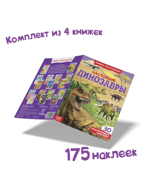 Книги с наклейками многоразовыми «Для мальчиков», набор 4 шт.