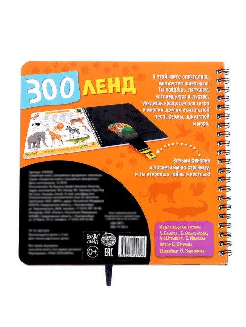 Секретная книга с волшебным фонариком «Зооленд», 22 стр.