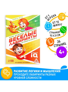 Книга-игра «Чем занять ребёнка? Весёлые лабиринты», А5, 26 страниц, 4+