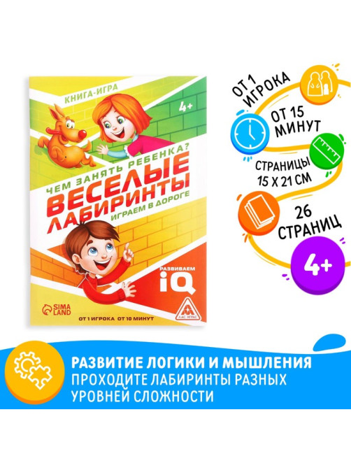 Книга-игра «Чем занять ребёнка? Весёлые лабиринты», А5, 26 страниц, 4+