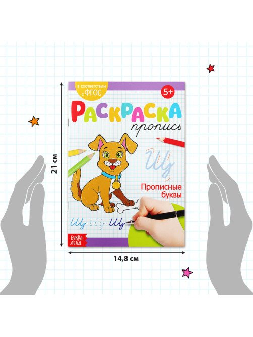 Раскраска пропись «Прописные буквы», 20 стр.
