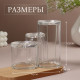 Органайзер для ватных палочек и дисков, с крышкой, 3 секции, 14×14×13 см, прозрачный