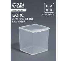 Бокс для хранения мелочей QF, 5.5×5.5×6 см, прозрачный