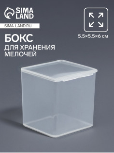 Бокс для хранения мелочей QF, 5.5×5.5×6 см, прозрачный
