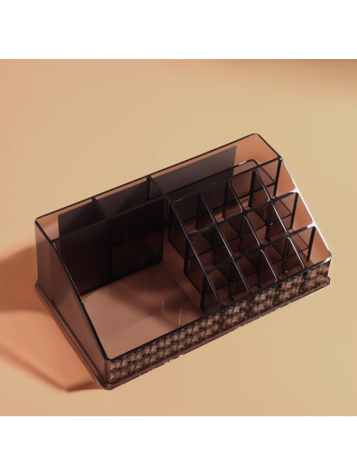 Органайзер для хранения косметики, 16 секций, 12.5×21.5×8 см, чёрный