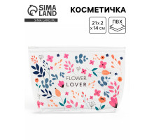 Косметичка из прозрачного PVC 21×2×14 см Flower Lover