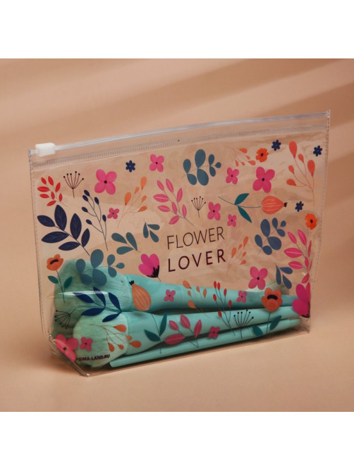 Косметичка из прозрачного PVC 21×2×14 см Flower Lover