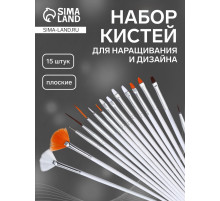 Набор кистей для наращивания и дизайна ногтей, 15 шт., белый