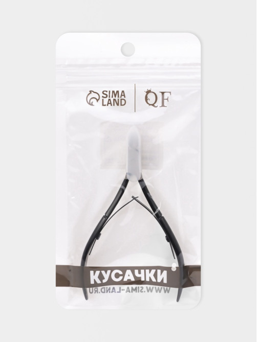 Кусачки маникюрные для кутикулы, двойная пружина, 11 см, длина лезвия-8 мм, чёрные, серебристые