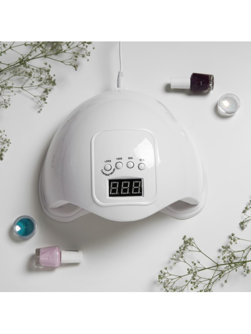 Лампа для маникюра Luazon LUF-01, UV/LED, 24 диода, 48 Вт, таймер, USB, белая