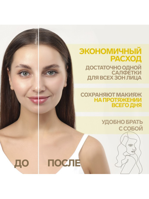 Матирующие салфетки «Colorful», 50 шт., цвет белый