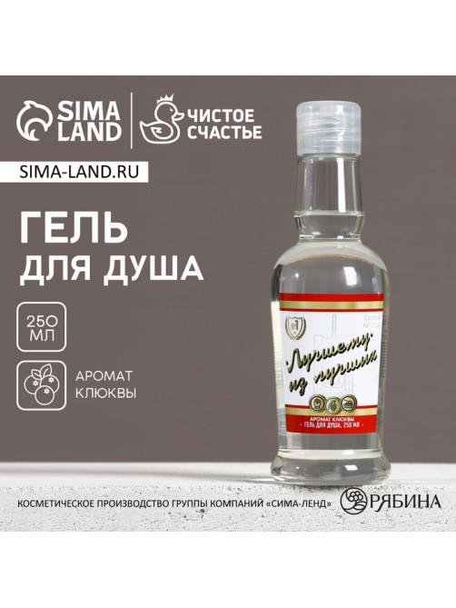 Гель для душа водка «Лучшему из лучших», 250 мл, аромат клюквы, Чистое счастье