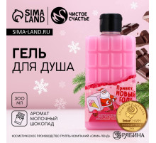 Гель для душа «Привет, Новый Год!», 300 мл, аромат молочного шоколада, Чистое счастье