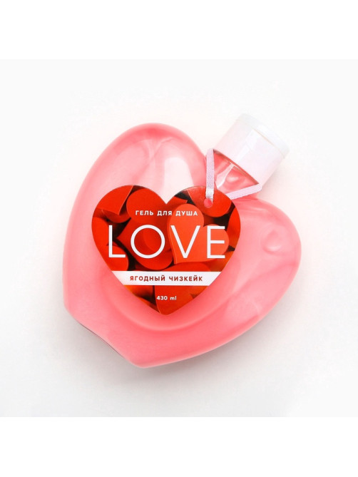 Гель для душа Love, 430 мл, аромат ягодного чизкейка, Чистое счастье