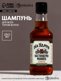 Шампунь для волос виски «На удачу!», 250 мл, аромат мужского парфюма, Чистое счастье
