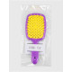 Расчёска массажная, широкая, вентилируемая, 8.5×20.5±1 см, сиреневая, жёлтая