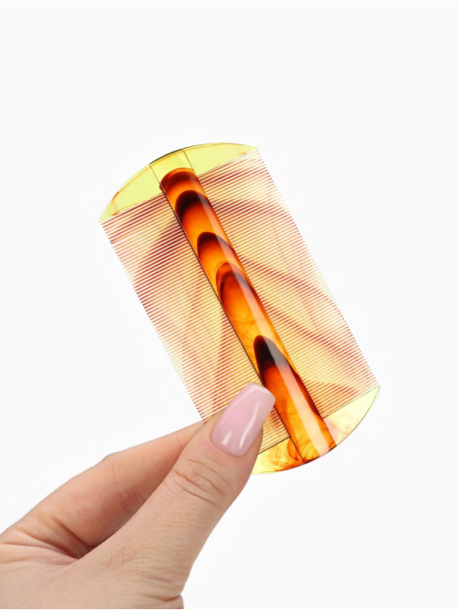 Расчёска двусторонняя, 10.5×5 (±1) см, цвет янтарный
