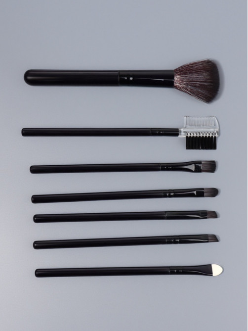 Набор кистей для макияжа SMOKY, 7 шт., чехол на завязках, чёрный