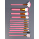 Набор кистей для макияжа COLOR POWER pink, 12 шт., футляр, розовый