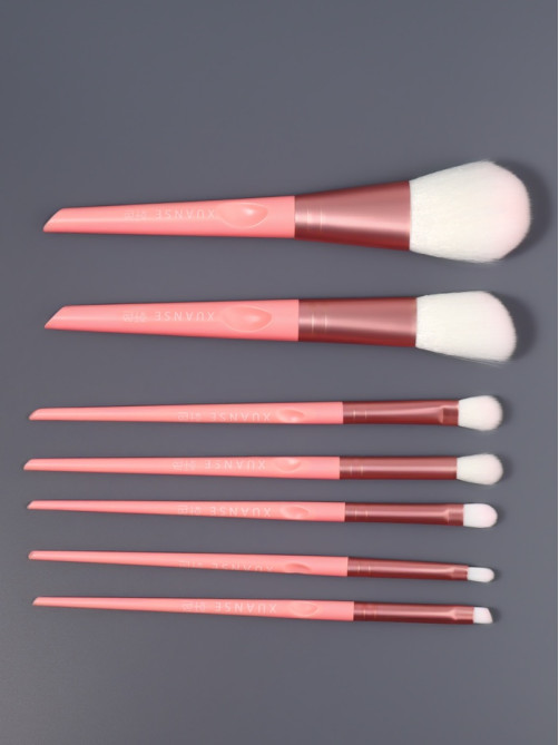 Набор кистей для макияжа COLOR POWER pink, 7 шт., в тубе, розовый