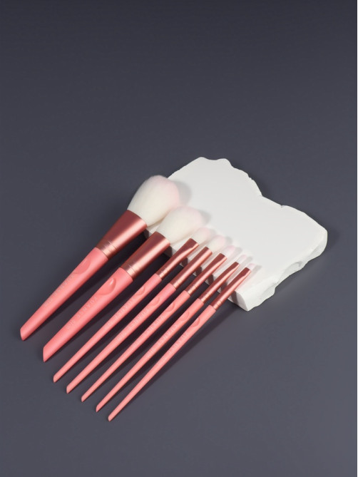 Набор кистей для макияжа COLOR POWER pink, 7 шт., в тубе, розовый