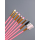 Набор кистей для макияжа COLOR POWER pink, 12 шт., футляр, розовый