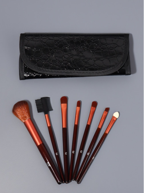 Набор кистей для макияжа SMOKY, 7 шт., в футляре, чёрный