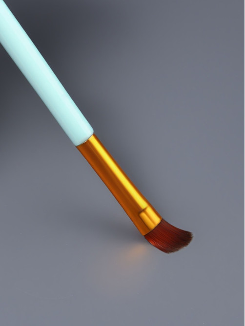 Набор кистей для макияжа COLOR POWER, 4 шт., бирюзовый, золотистый