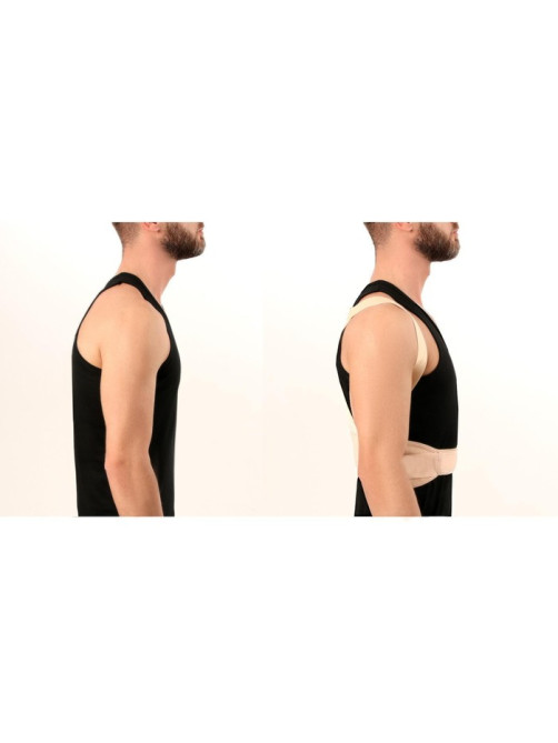 Массажёр - фиксатор для осанки и поясницы, на фастексах, размер 2XL-3XL, бежевый