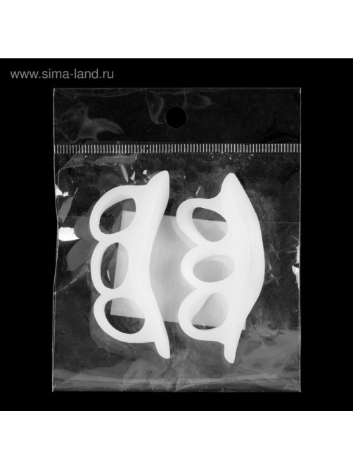 Корректоры - разделители для пальцев ног, 2 разделителя, силиконовые, 7×2 см, пара, белые