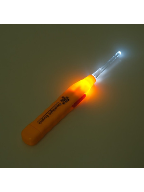 Палочка для чистки ушей Luazon LES-03, LED-подсветка, 3 насадки, от батареек