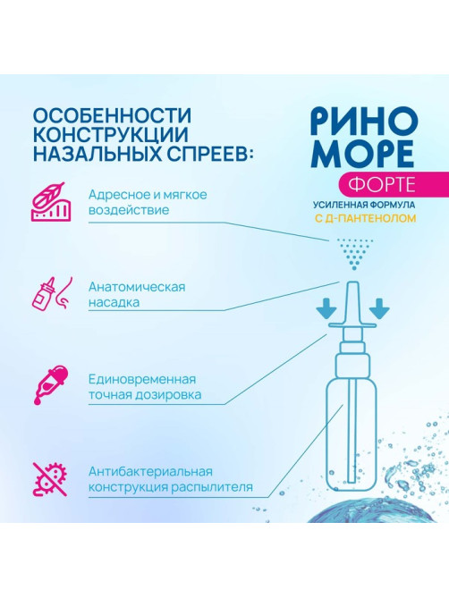 Спрей назальный РиноМоре Форте, с д-пантенолом, 50 мл