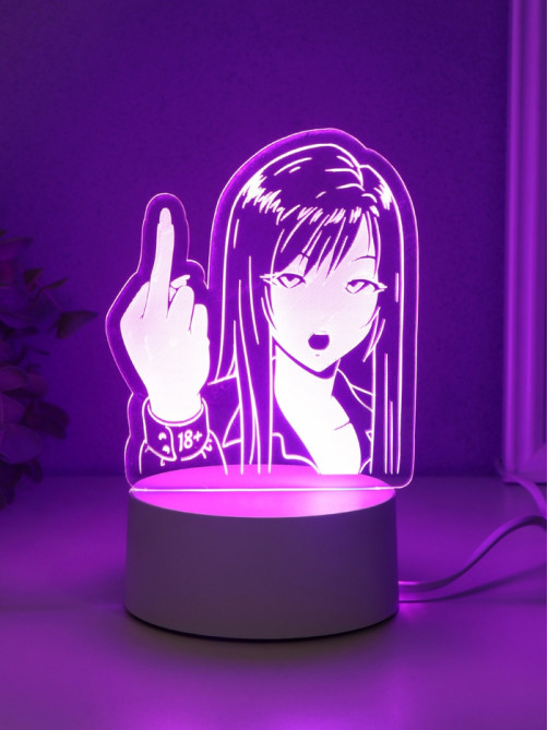 Светильник 3D RISALUX Fuck, LED-ночник, RGB, от сети, 9.5×13.4×17 см