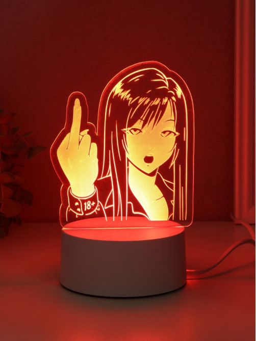 Светильник 3D RISALUX Fuck, LED-ночник, RGB, от сети, 9.5×13.4×17 см