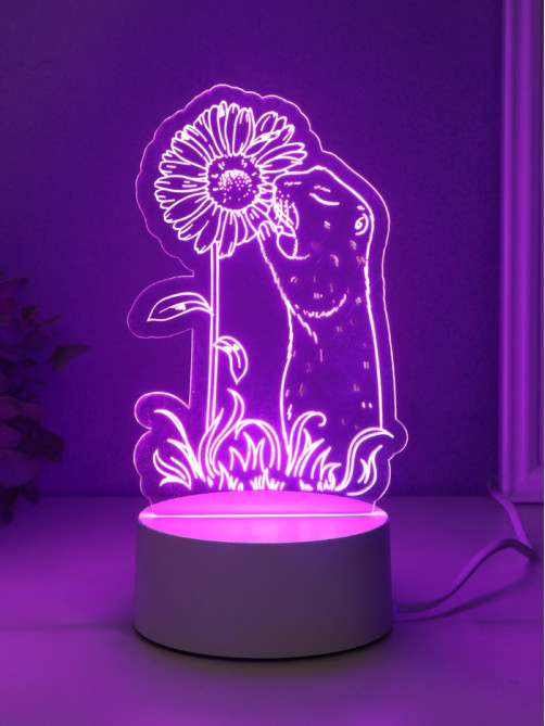 Светильник 3D RISALUX «Суслик и ромашка», LED-ночник, RGB, от сети, 9.5×10.1×17 см