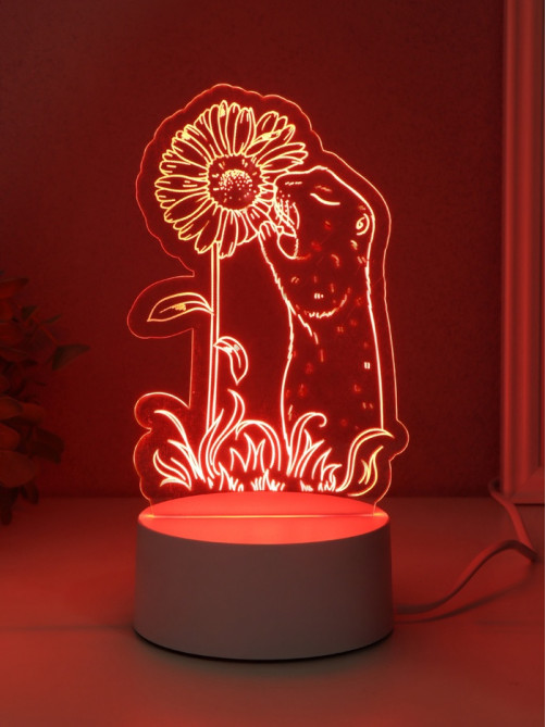 Светильник 3D RISALUX «Суслик и ромашка», LED-ночник, RGB, от сети, 9.5×10.1×17 см