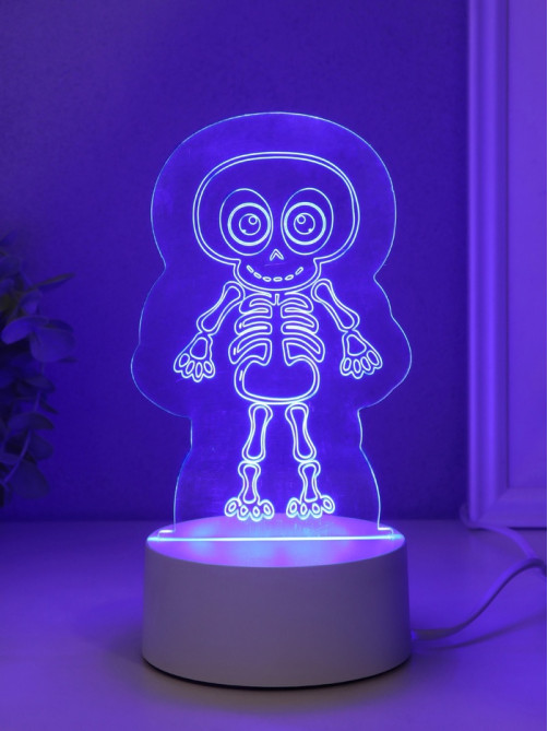 Светильник 3D RISALUX «Скелетик», LED-ночник, RGB, от сети, 9.5×8.5×14.8 см