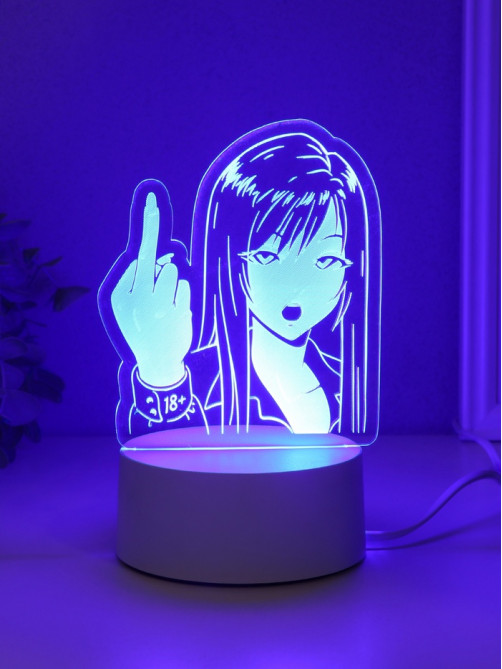 Светильник 3D RISALUX Fuck, LED-ночник, RGB, от сети, 9.5×13.4×17 см
