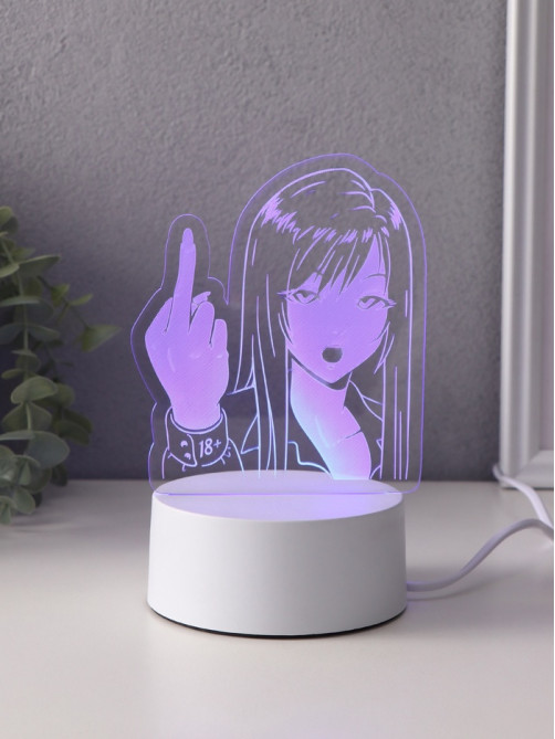 Светильник 3D RISALUX Fuck, LED-ночник, RGB, от сети, 9.5×13.4×17 см