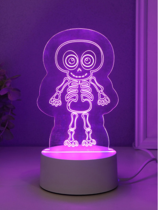 Светильник 3D RISALUX «Скелетик», LED-ночник, RGB, от сети, 9.5×8.5×14.8 см
