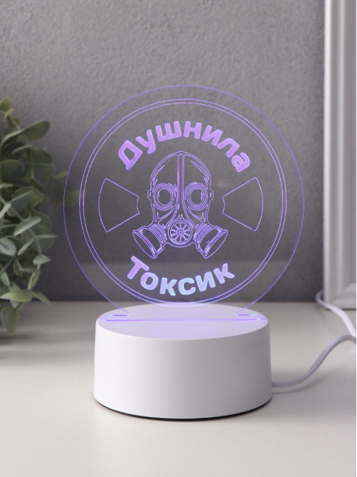 Светильник 3D RISALUX «Душнила. Токсик», LED-ночник, RGB, от сети, 9.5×14×15 см