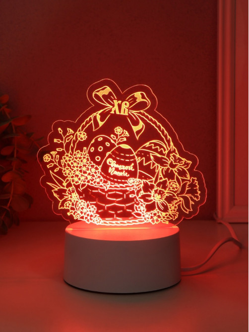 Светильник 3D RISALUX «Пасхальная корзинка», LED-ночник, RGB, от сети, 9.5×17×16.3 см