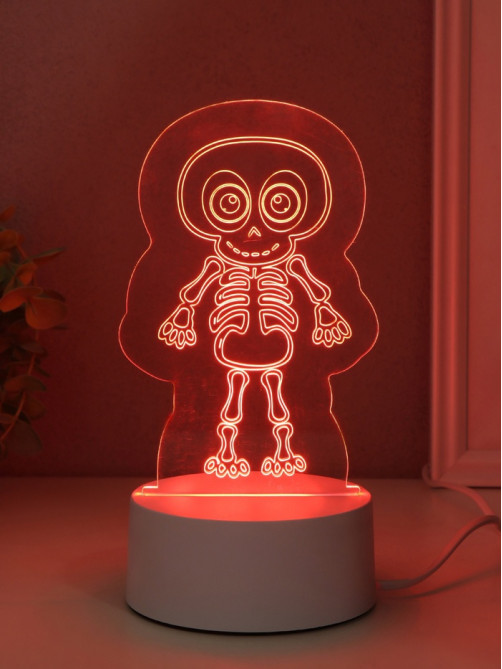 Светильник 3D RISALUX «Скелетик», LED-ночник, RGB, от сети, 9.5×8.5×14.8 см