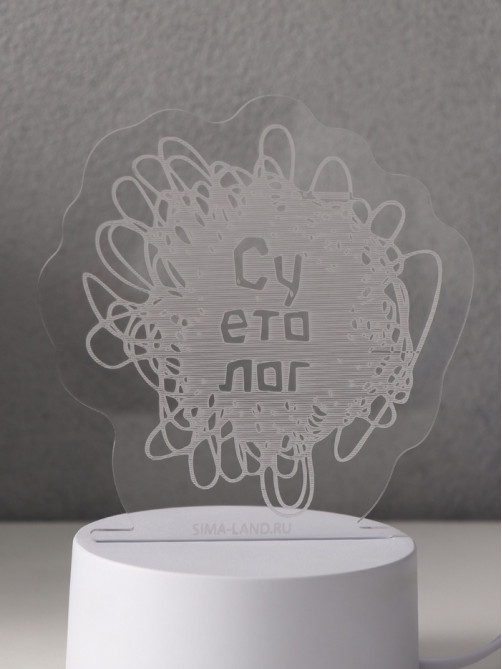Светильник 3D RISALUX «Суетолог», LED-ночник, RGB, от сети, 9.5×13.2×14.6 см
