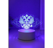 Светильник 3D RISALUX «Герб», LED-ночник, RGB, от сети, 9.5×16×9.9 см