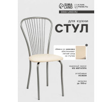 Стул для кухни «Клик Мебель. Лайт - 1», искусственная кожа, цвет, серебристый металлик/молочный