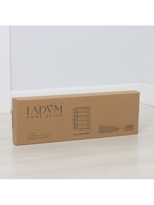 Полка для обуви с чехлом LaDо́m, 5 уровней, 60×30×90 см, серая