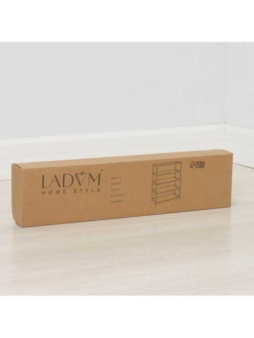 Полка для обуви LaDо́m, 5 ярусов, 60×30×72 см, серая